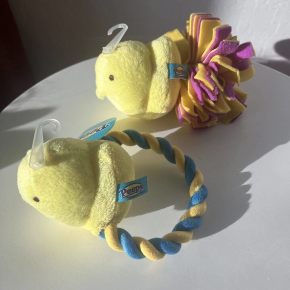 PEEPS Dog Peeps Dog Yellow Toys Lot Of 2 Nwt Peep Birds Easter Toys